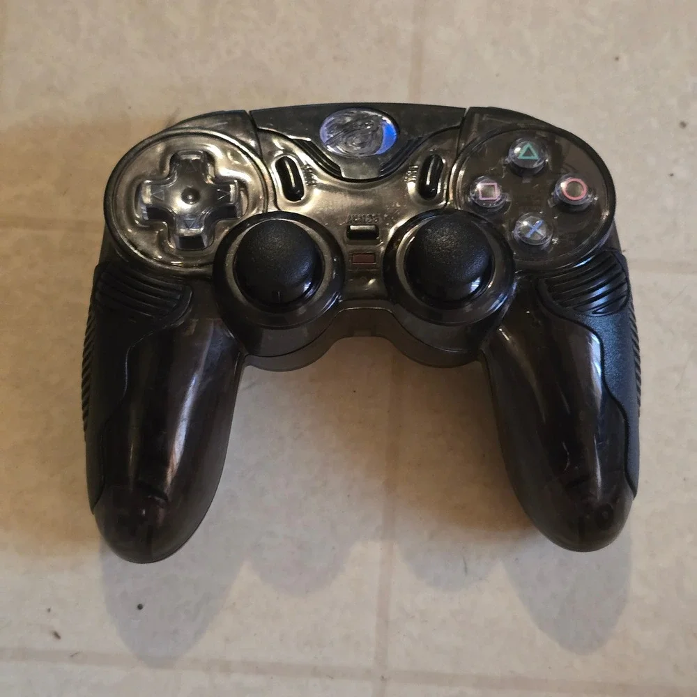 Chameleon PS2 Wireless Controller Set For Parts Black Clear Gamepad 2pk